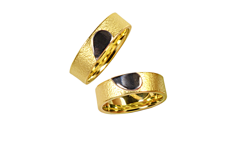 05311+05312-wedding rings, yellow and white gold 750